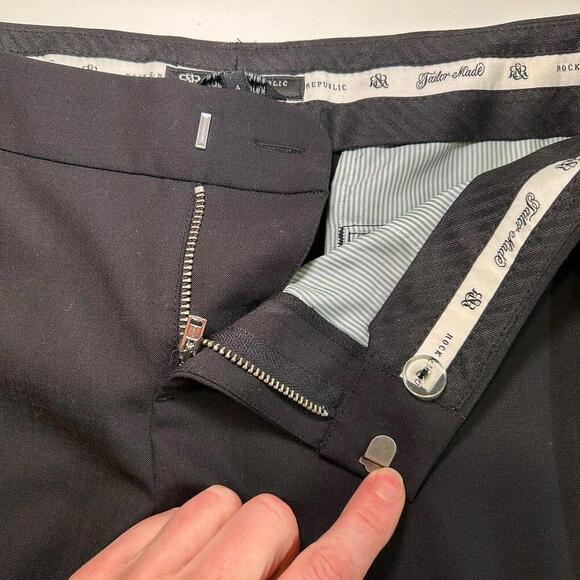 Rock & Republic Women’s Black Wool Blend Dress Pants Sz 4 Tailor Made Straight - Picture 12 of 15